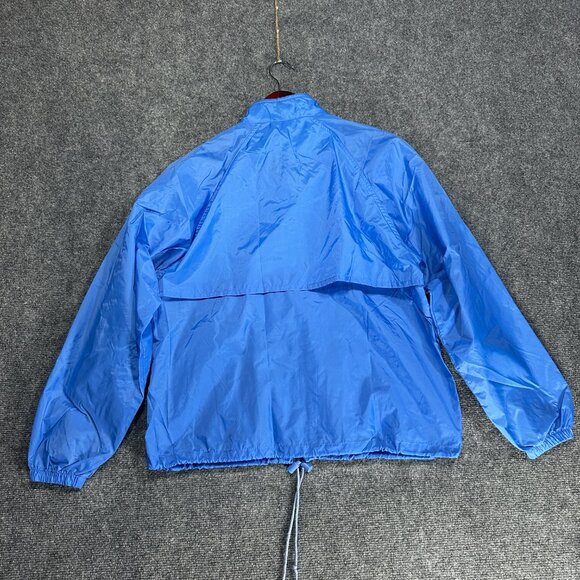 Lands End Jacket Womens Medium  Blue Lightweight Full Zip Pockets Logo Nylon - Picture 6 of 7